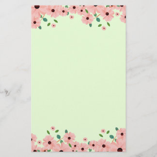 Papeterie Petites frontières roses de fleur d'été