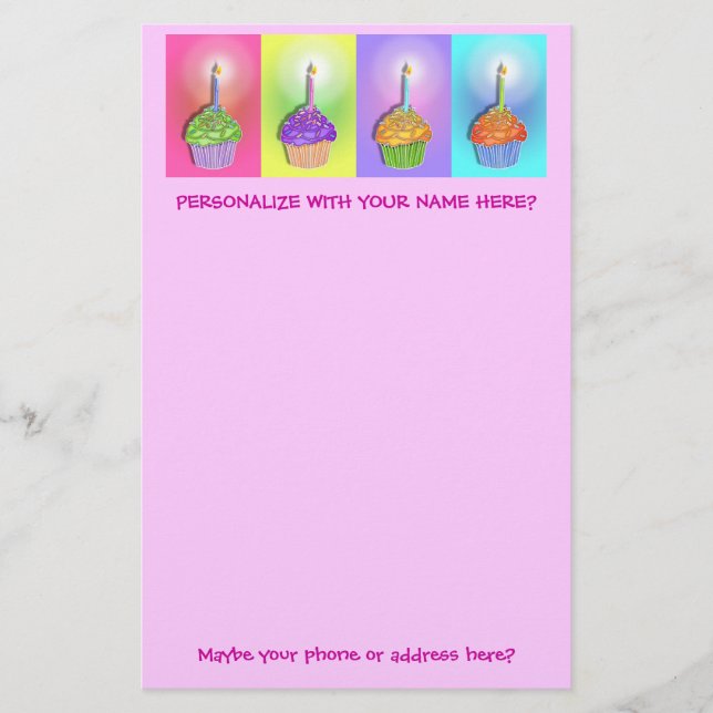 Papeterie - petits gâteaux d'anniversaire (Devant)