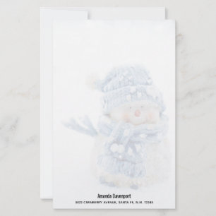 Papeterie Photo d'un mignon bonhomme de neige en hiver - Noë
