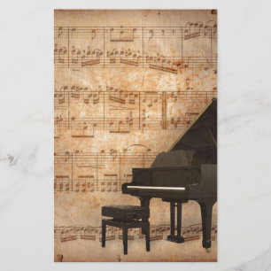 Papeterie Piano à queue avec des notes de musique