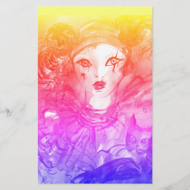 Papeterie PIERROT AVEC CAT / Mardi Gras Masquerade Party (Devant)