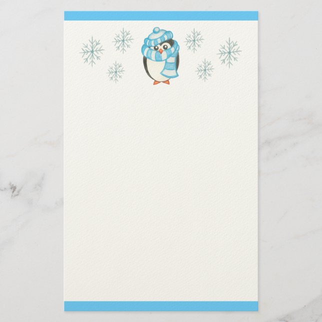 Papeterie Pingouin de Noël (Devant)