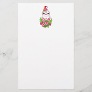 Papeterie Pingouin de Noël mignon à Santa Hat