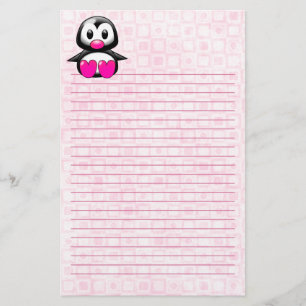 Papeterie Pingouin rose mignon