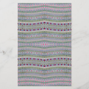 Papeterie Pink and Green Pretty Hearts Motif