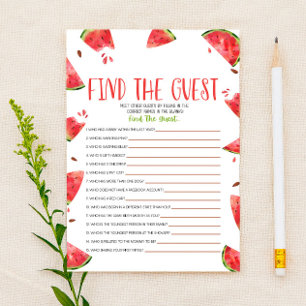 Papeterie Pink Green Watermelon Trouver Baby shower Invité J