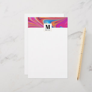 Papeterie Pink Orange tourne Super Design Monogramme