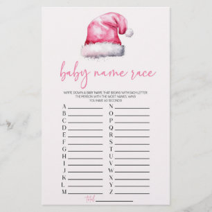 Papeterie Pink Père Noël Noël Nom Course Baby shower Jeu