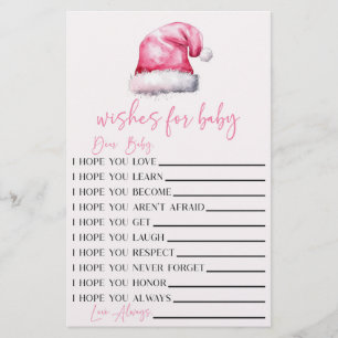 Papeterie Pink Père Noël souhaite une activité Baby shower