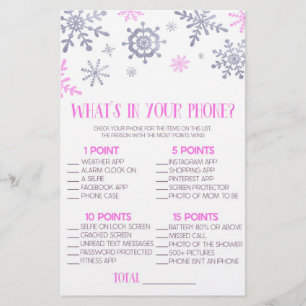 Papeterie Pink Snowflake Dans Votre Baby shower Téléphone Je
