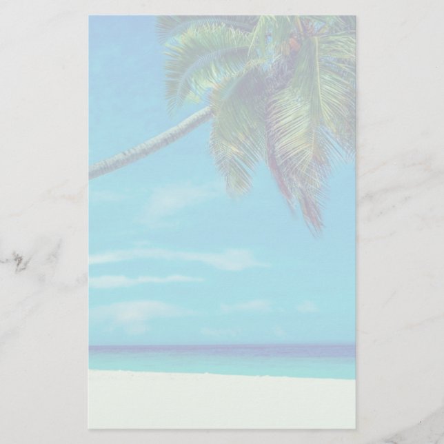 Papeterie Plage de sable blanc avec palmier tropical (Devant)