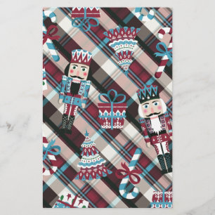 Papeterie Plaid Blue Burgundy