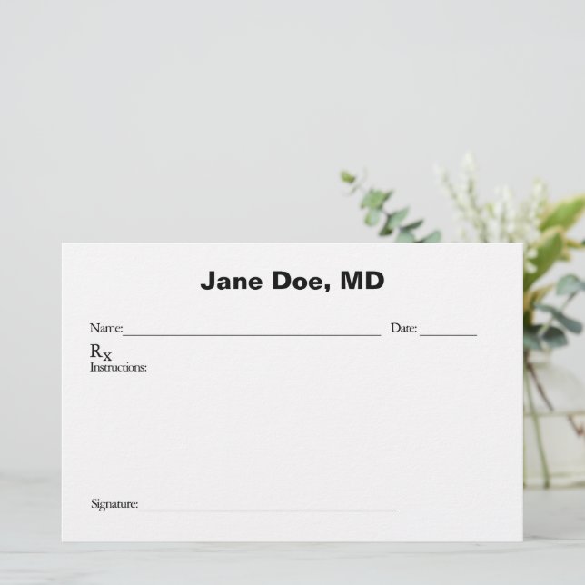 Papeterie Plaque de prescription de plaisanterie (Debout devant)