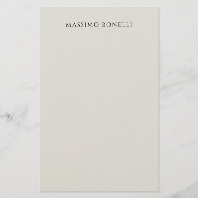 Papeterie Platinum Grey Minimalist Plain Legible Modern (Devant)