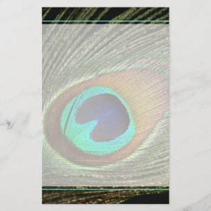 Papeterie Plume élégante de paon