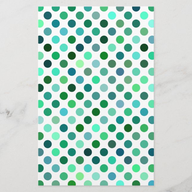 Papeterie Point Polka vert et bleu (Devant)