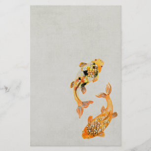 Papeterie Poisson Koi Or élégant