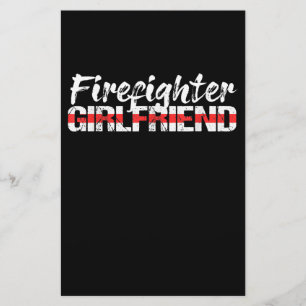 Papeterie Pompier Girlfriend Mince Red Line Firewoman