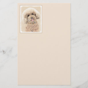Papeterie Poodle Miniature Toy Apricot Crème Chien Brown Art