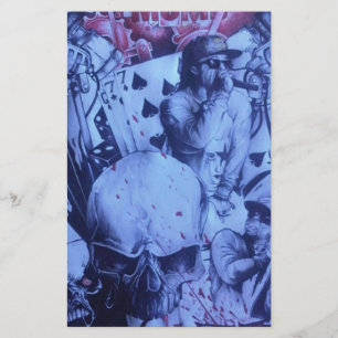 Papeterie Pop Musicians Blue Purple Art Imprimer