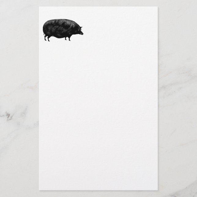 Papeterie Porc vintage antique (Devant)
