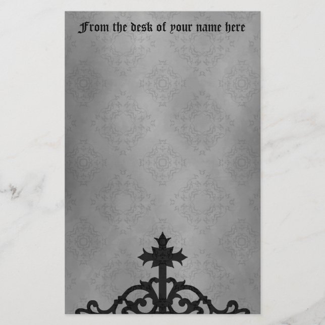 Papeterie Porte du cimetière gothique jolie croix (Devant)