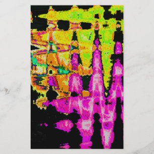 Papeterie Poster d'art Abstrait Neon Glitch Imprimer