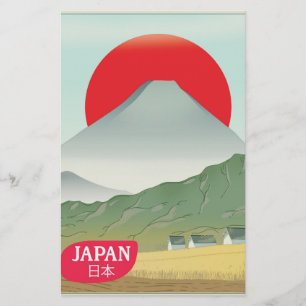 Papeterie Poster de voyage vintage en montagne du Japon