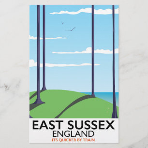 Papeterie Poster du train East Sussex, Angleterre