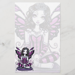 Papeterie Princesse rose gothique Fae Art Stationery de