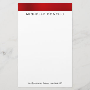Papeterie Professionnel élégant moderne rouge blanc minimali