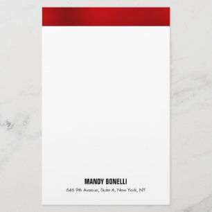Papeterie Professionnel élégant moderne rouge blanc tendance