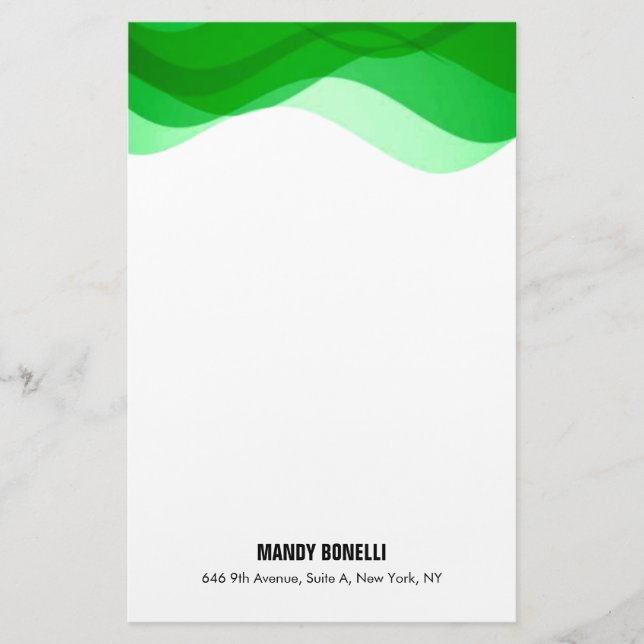 Papeterie Professionnel élégant moderne vert blanc tendance (Devant)