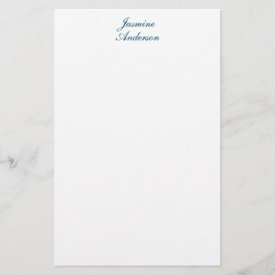 Papeterie Professionnel Moderne Minimaliste Bleu Blanc