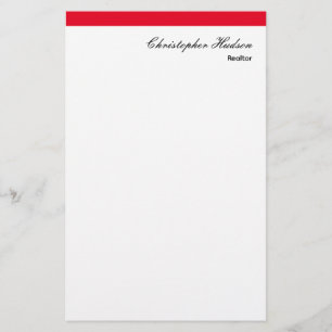 Papeterie Professionnel Simple Immobilier simple Rouge Blanc