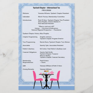Papeterie Programme de Tea Party personnalisé