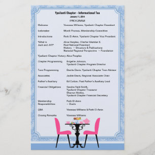 Papeterie Programme Tea Party personnalisé V2