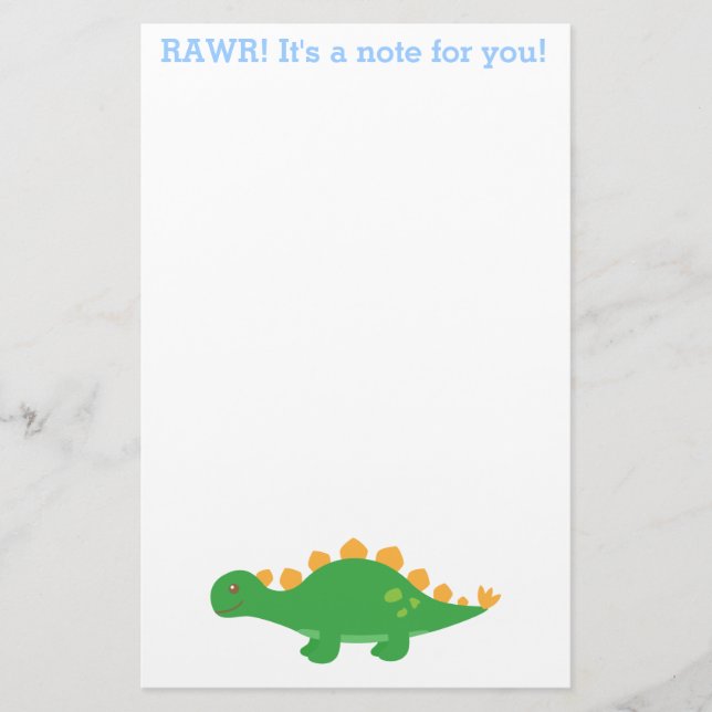 Papeterie Rawr, dinosaure vert mignon de Stegosaurus (Devant)