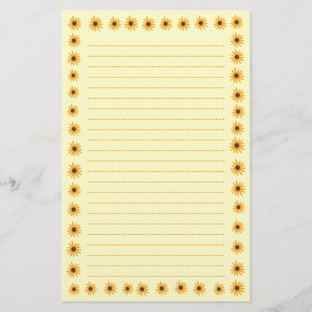 Papeterie rayée par frontière jaune ensoleillée de (Devant)