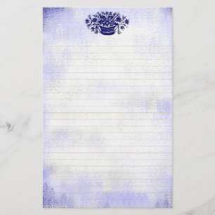 Papeterie rayée par toile vintage bleue de Faux d