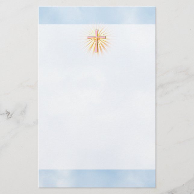 Papeterie Rayons de lumière de la Croix Religieuse (Devant)