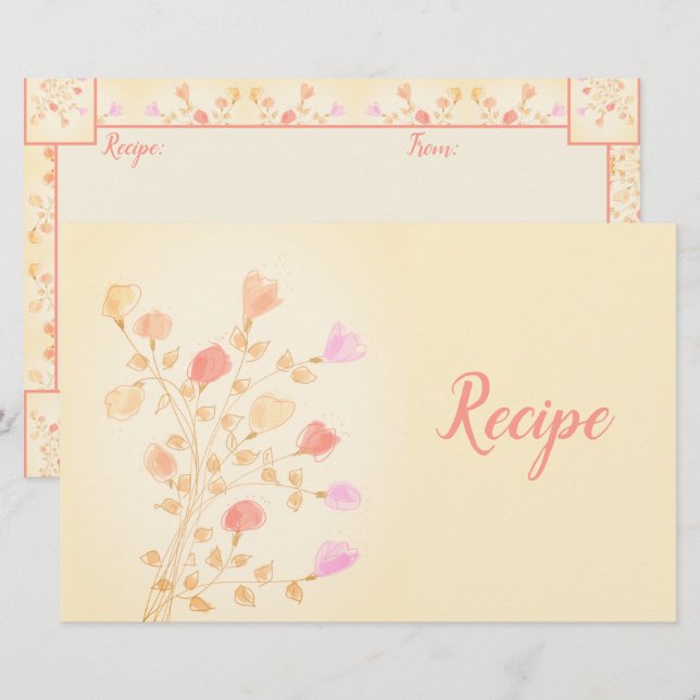 Papeterie Recette du concepteur floral mignonne (Devant / Derrière)