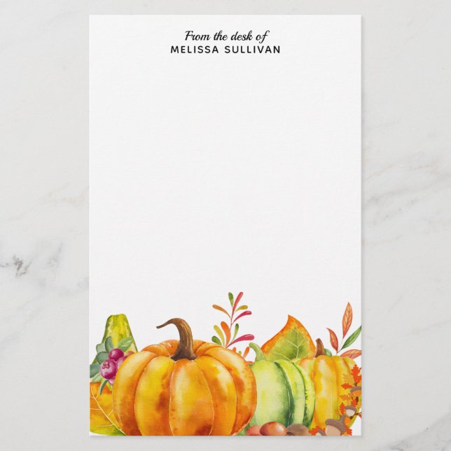 Papeterie Récolter les Citrouilles, les Feuilles et le feuil (Devant)
