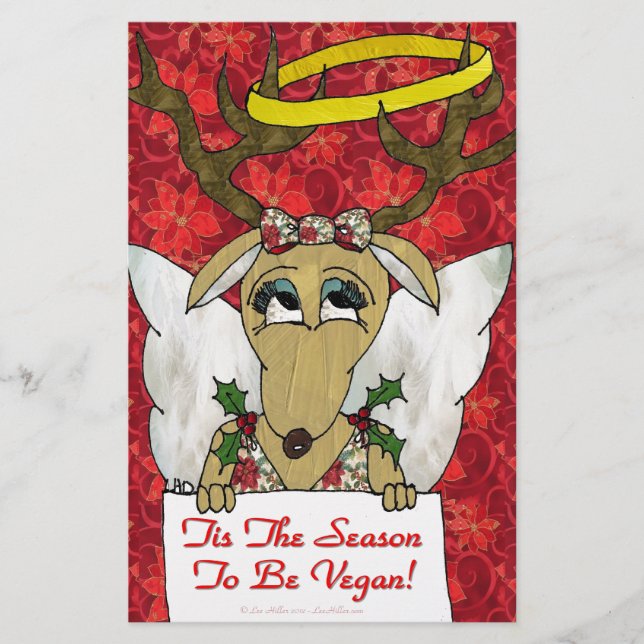 Papeterie Reindeer Angel C'est la saison d'être Vegan (Devant)