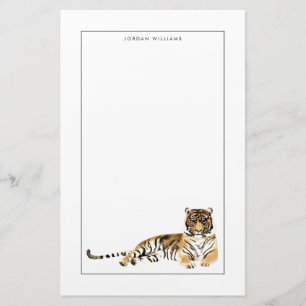 Papeterie Repose du tigre d'aquarelle