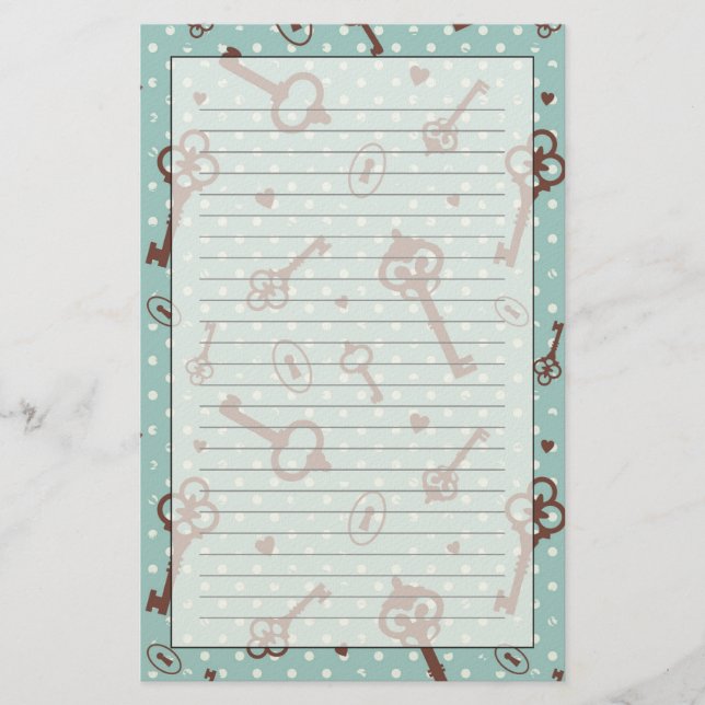 Papeterie Rétros clés de Valentine (Devant)