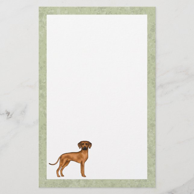 Papeterie Rhodesian Ridgeback Africain Lion Chien race Green (Devant)