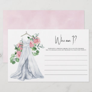 Papeterie Robe mariage - Qui suis-je Jeu de douche nuptiale
