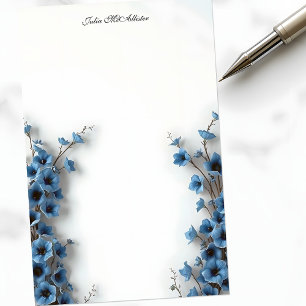 Papeterie Romantique Élégant Serene Blue Blossoms