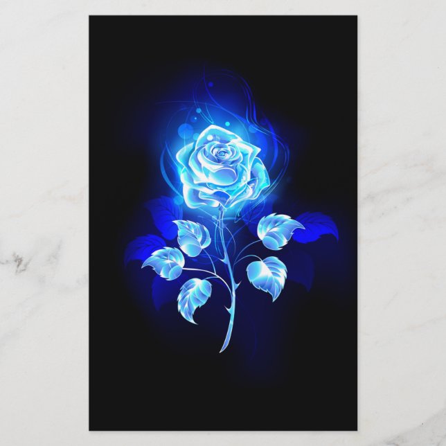Papeterie Rose bleu brûlant (Devant)
